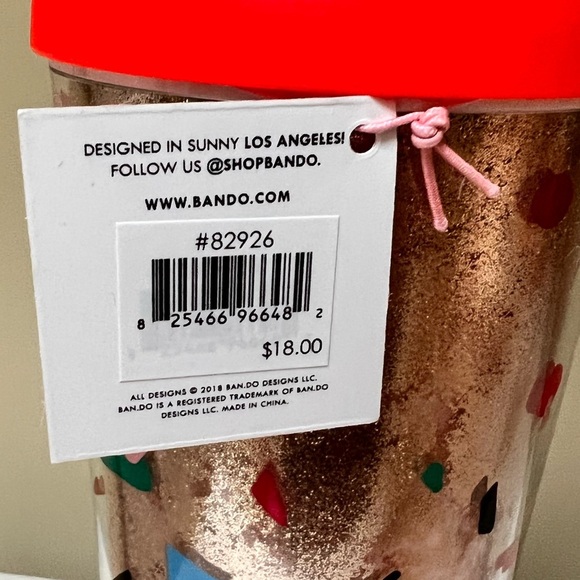 ❗️4/$65❗️ban.do deluxe hot stuff travel mug. Gold and confetti. - Picture 5 of 5